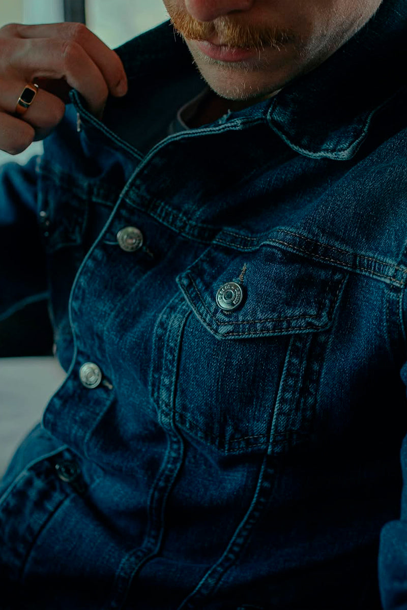 JAQUETA MASCULINA TRUCKER JEANS ESCURO