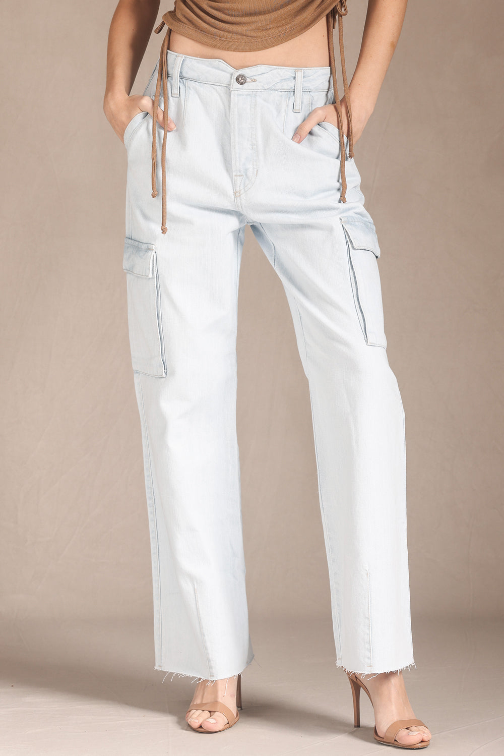 CALÇA ALICE FEMININA CARGO JEANS CLARO