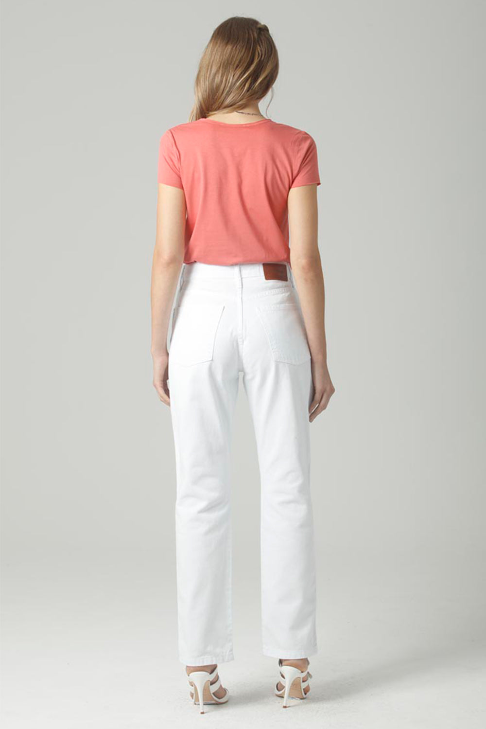 CALÇA LETICIA FEMININA STRAIGHT SARJA BRANCA