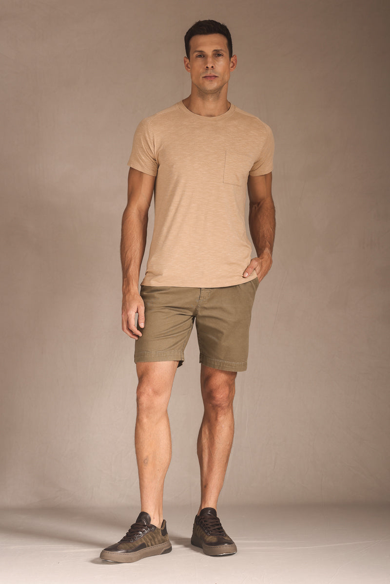 BERMUDA ROMEO MASCULINA CHINO SARJA - VERDE