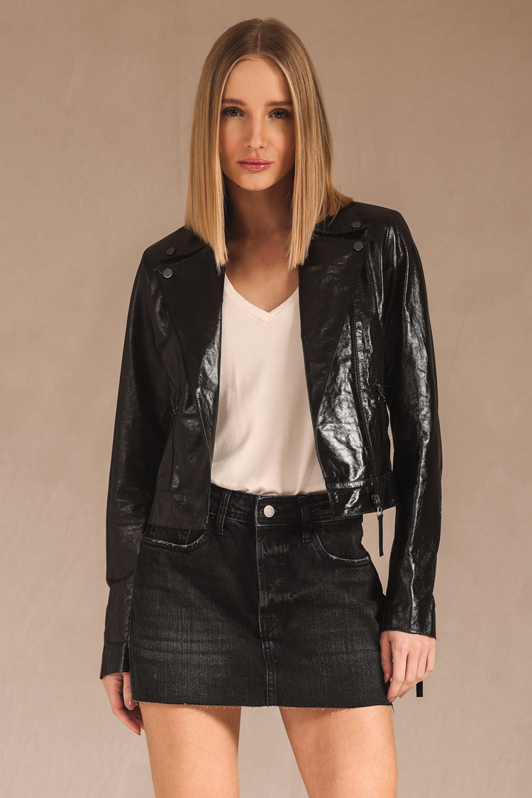 JAQUETA FEMININA DE COURO BLACK