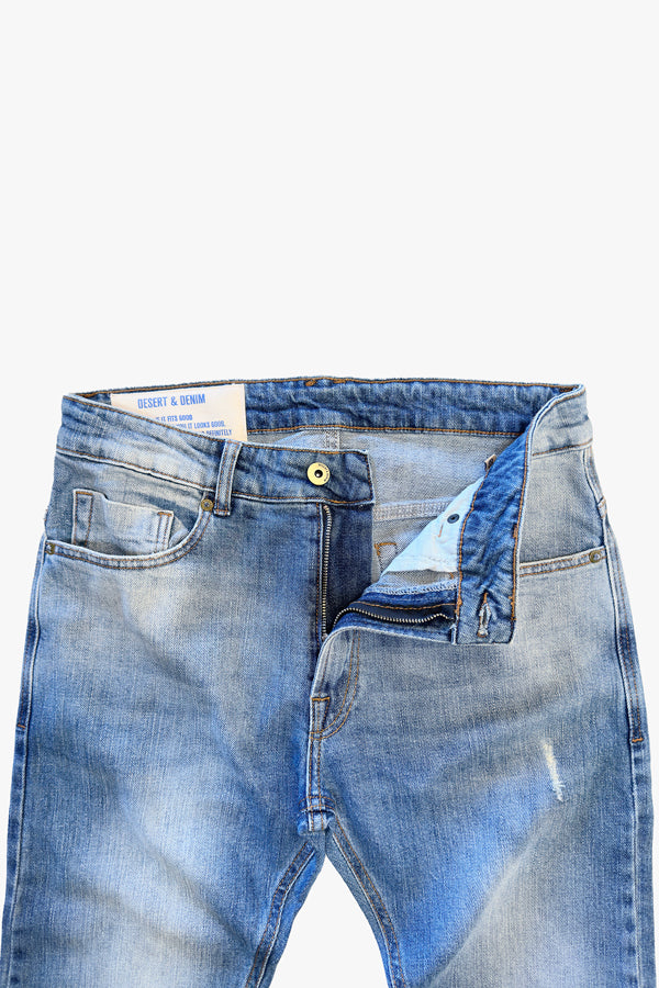 CALÇA THEO MASCULINA SLIM JEANS MÉDIO CLARO