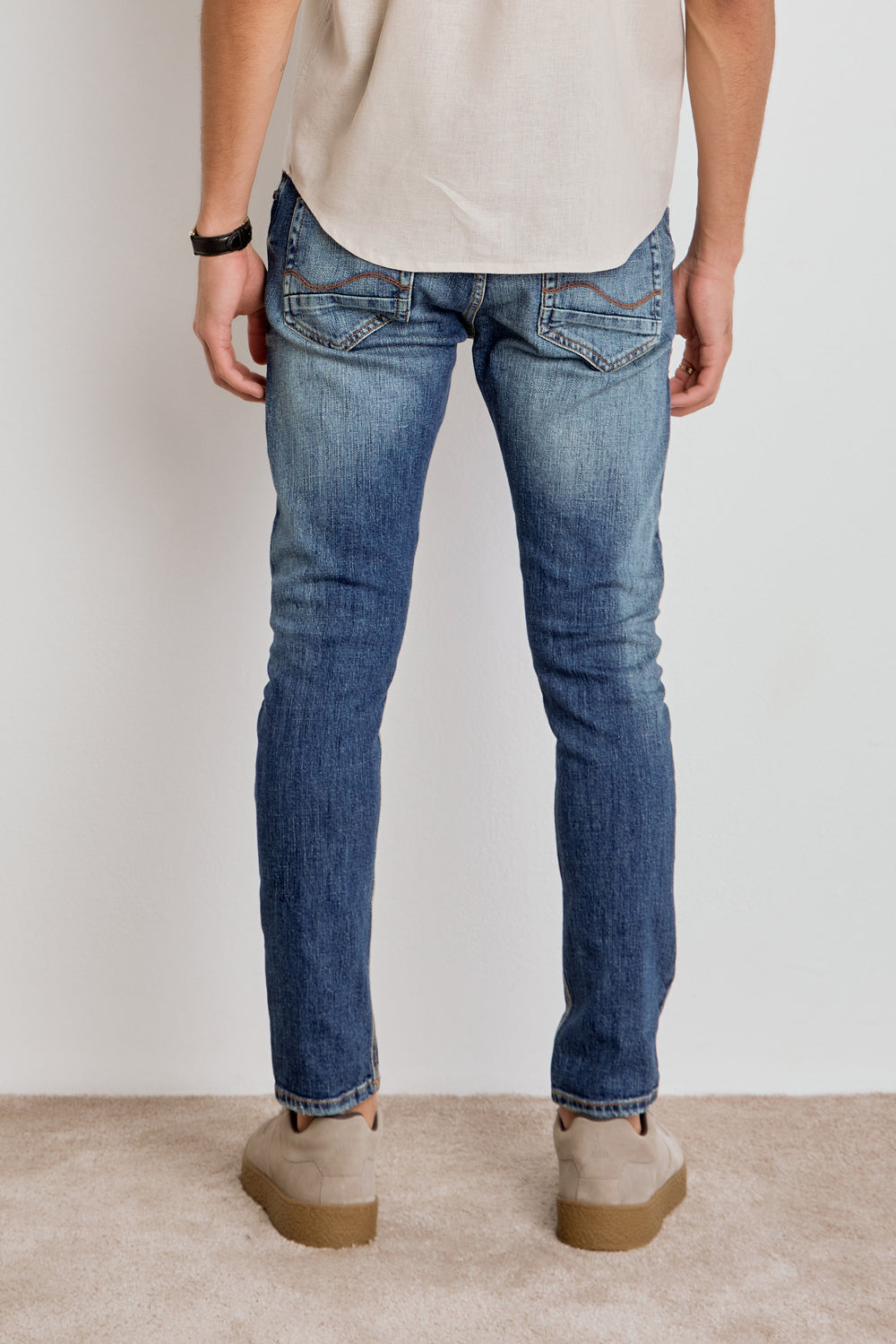 CALÇA THEO MASCULINA SLIM JEANS ESCURO