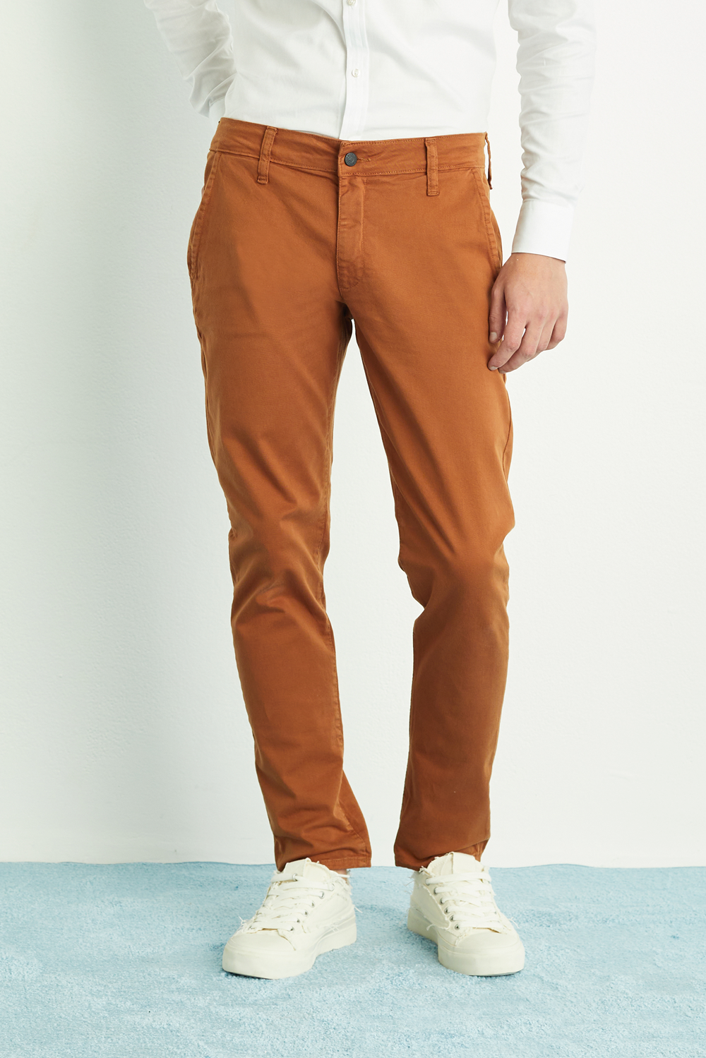 CALÇA OTTO MASCULINA CHINO CASUAL CARAMEL