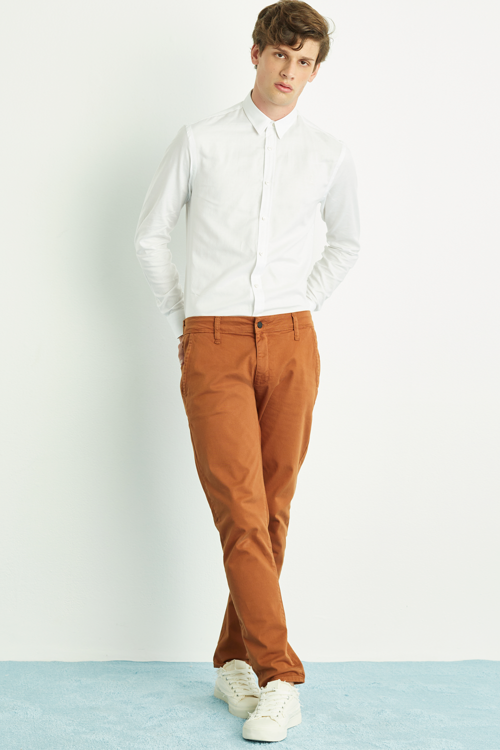 CALÇA OTTO MASCULINA CHINO CASUAL CARAMEL