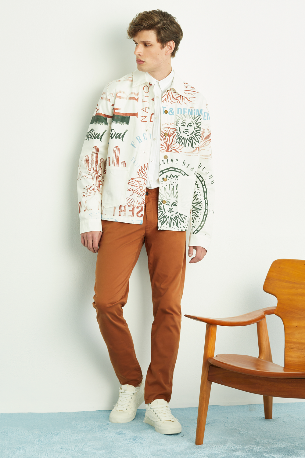 CALÇA OTTO MASCULINA CHINO CASUAL CARAMEL