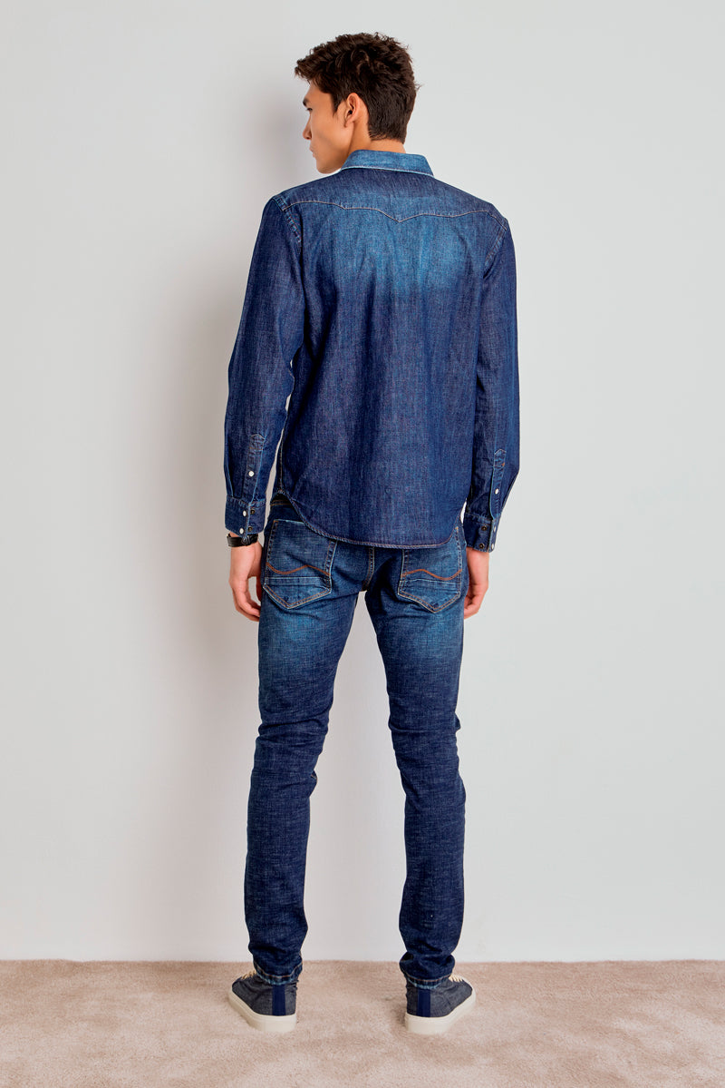 CAMISA MASCULINA JACOB JEANS ESCURO