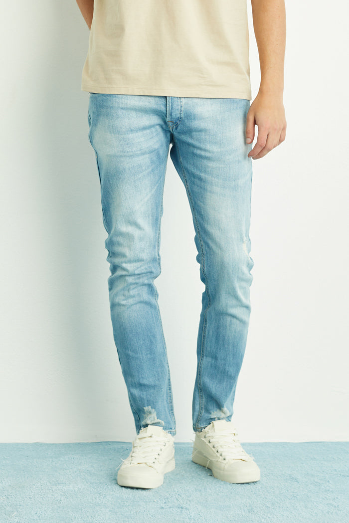 CALÇA THEO MASCULINA SLIM JEANS CLARO