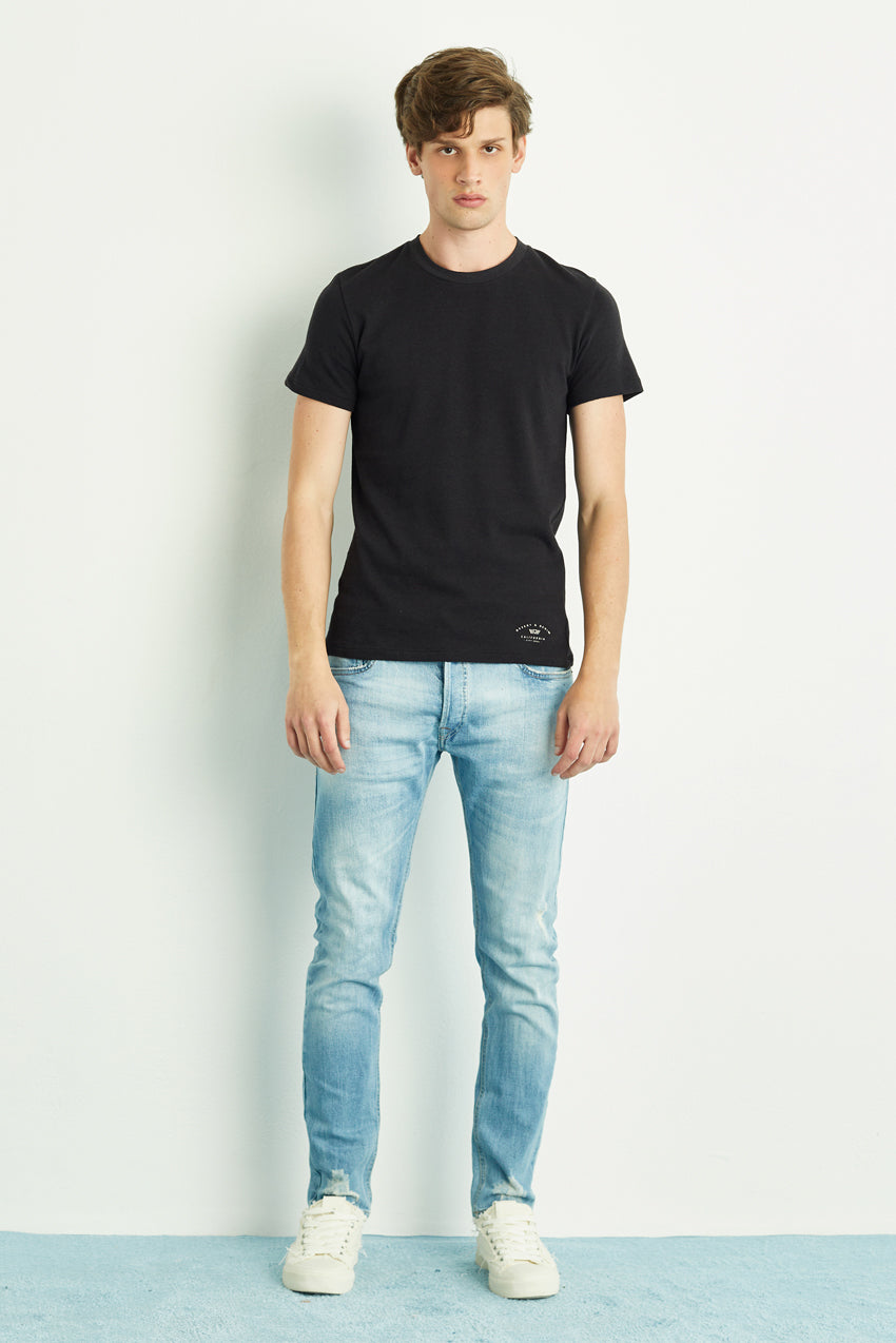 CAMISETA MASCULINA LINHO BÁSICA PRETA