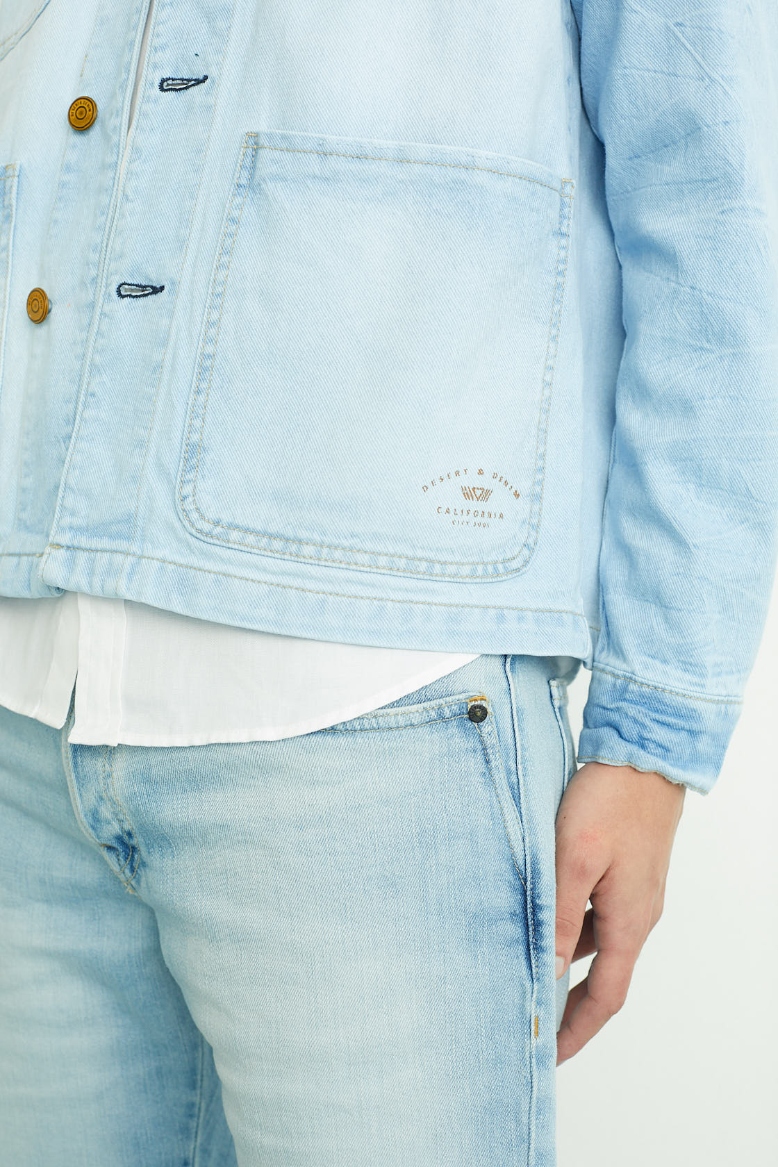 PARKA MASCULINA JEANS CLARO