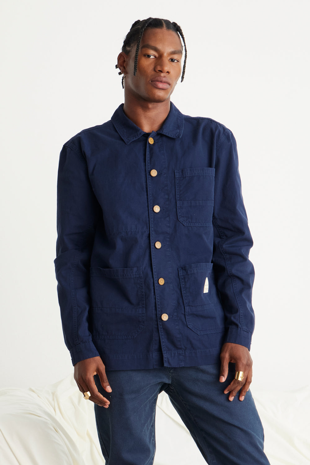 PARKA MASCULINA SARJA AZUL MARINHO
