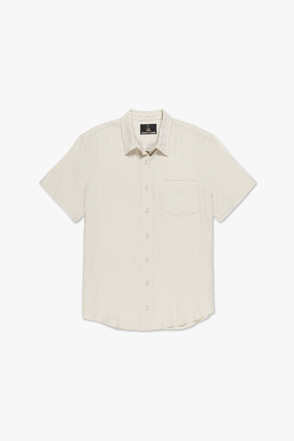 CAMISA MASCULINA LINHO MANGA CURTA - NATURAL
