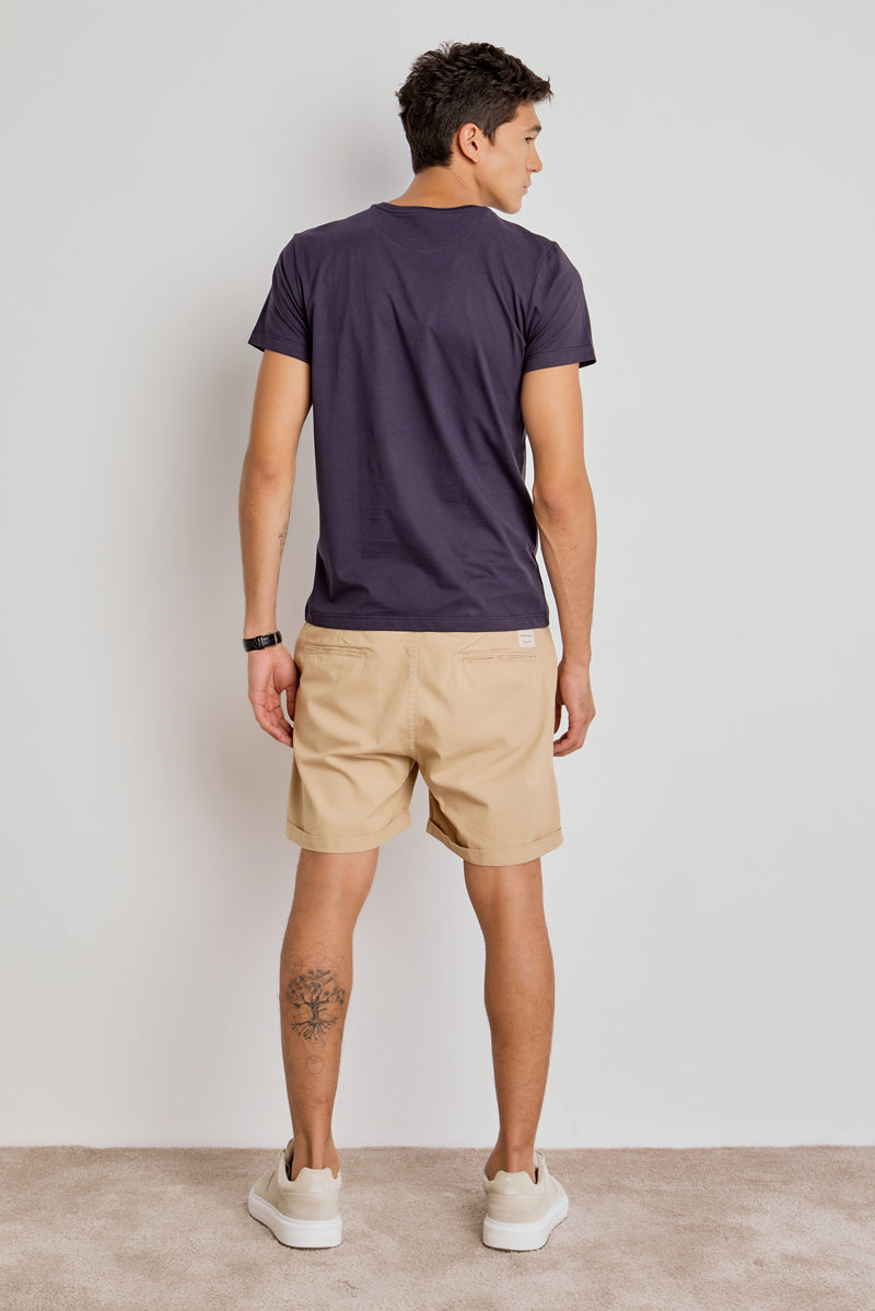 SHORTS ROMEO MASCULINO BARRA DOBRADA - AREIA