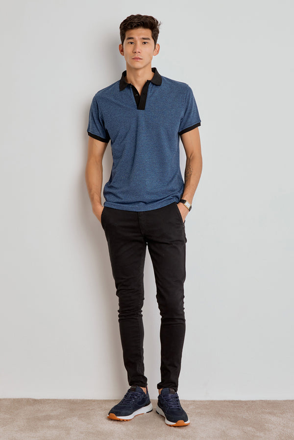 CALCA CHINO SLIM SARJA MASC - PRETO