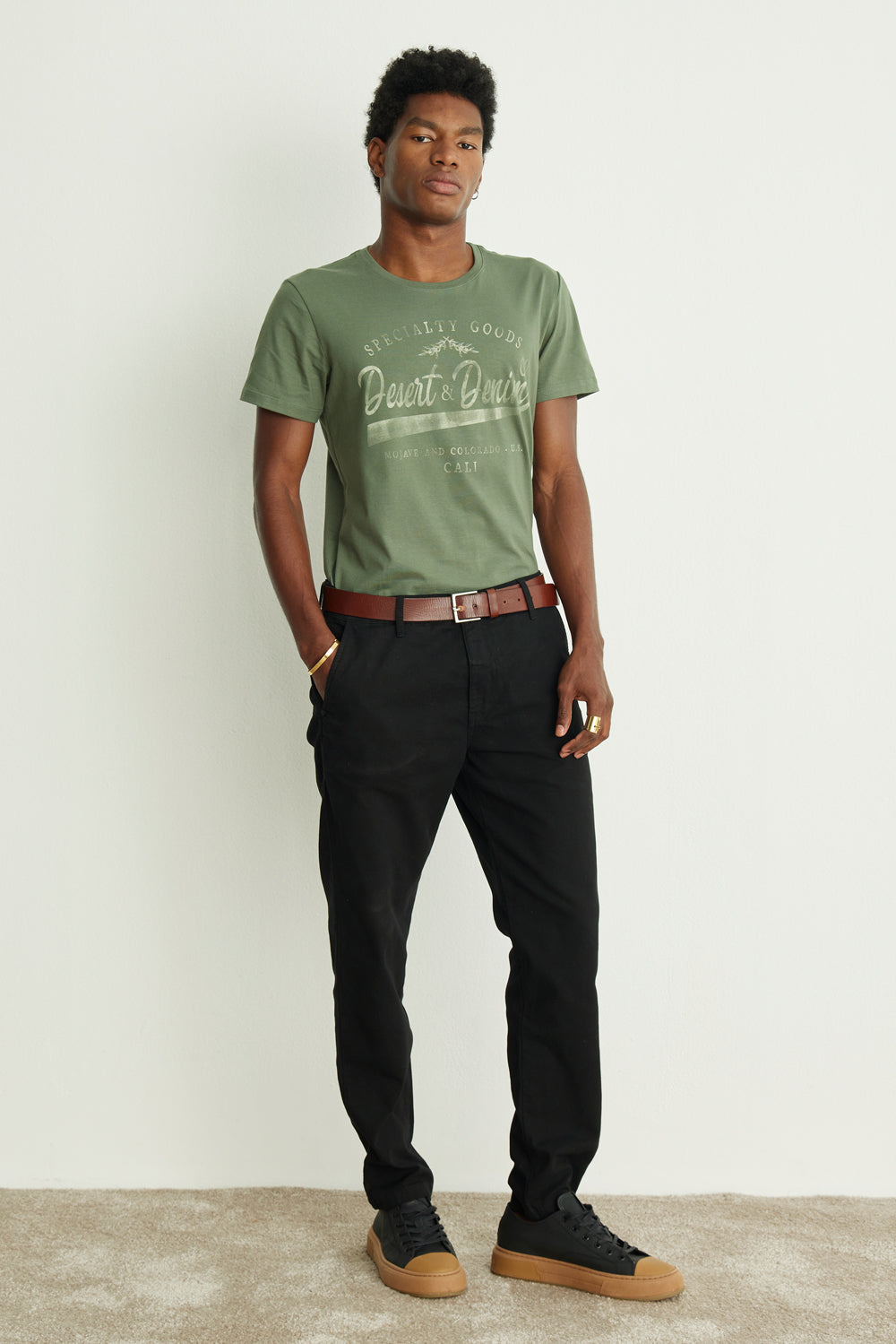 CALÇA OTTO MASCULINA CHINO SARJA PRETO