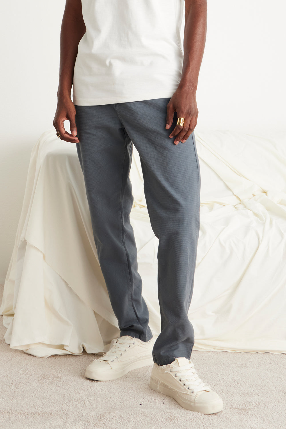 CALÇA OTTO MASCULINA CHINO SARJA CINZA