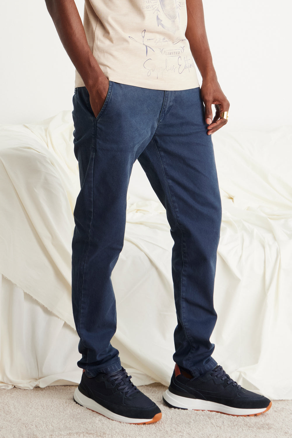 CALÇA OTTO MASCULINA CHINO COLOR JEANS MARINHO