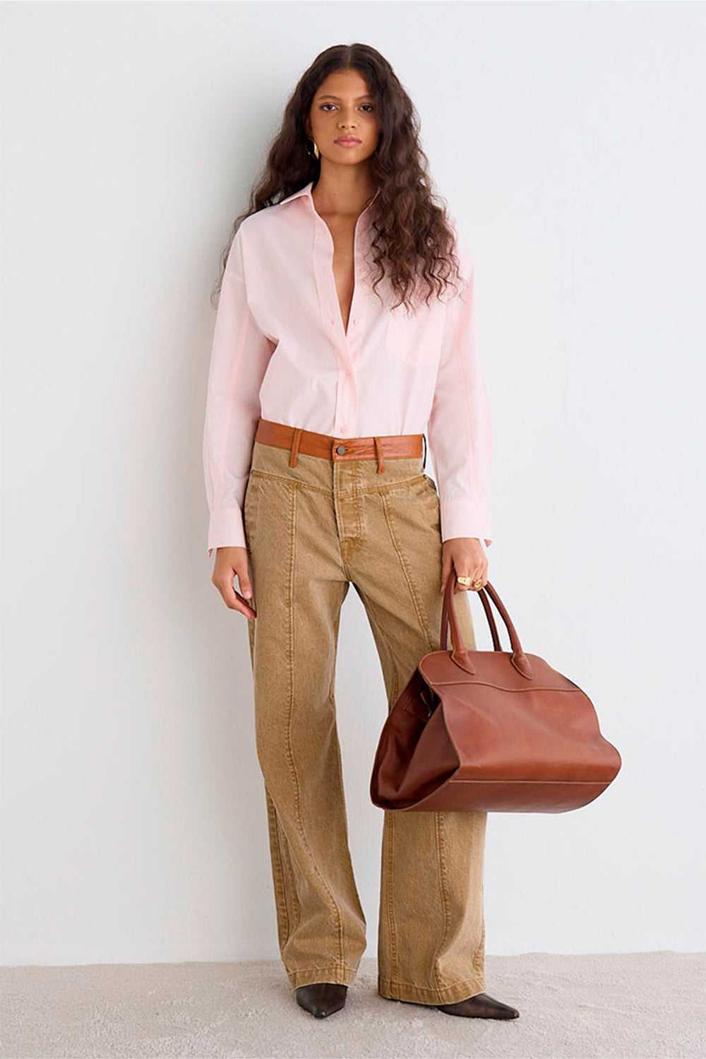 CAMISA FEMININA TRICOLINE RELAXED - ROSA CLARO