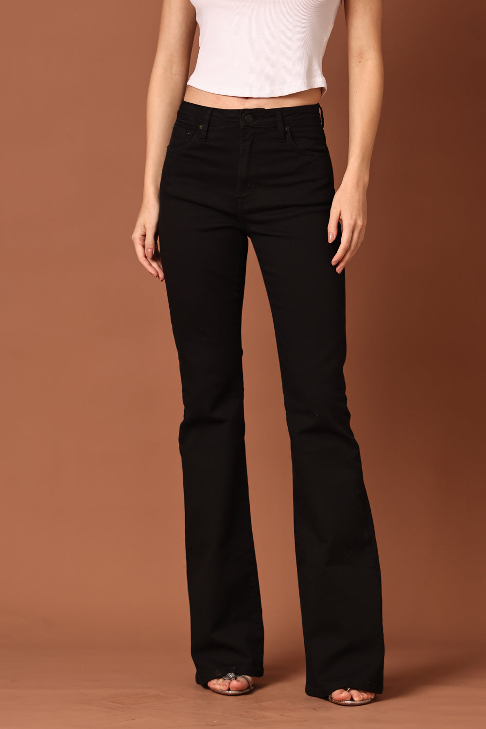 CALÇA LARISSA FEMININA BOOTCUT SARJA PRETA