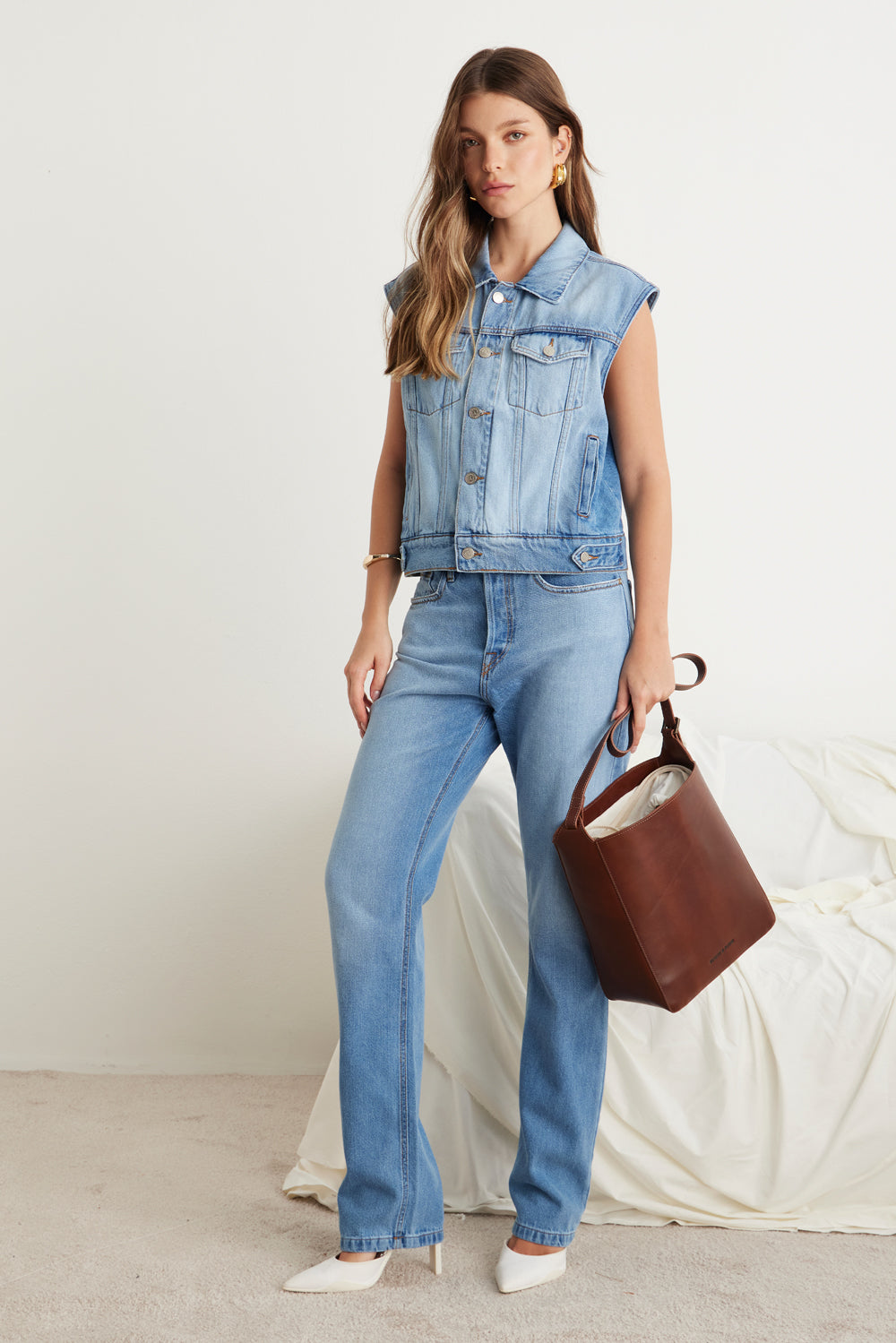COLETE FEMININO RELAXED JEANS MÉDIO