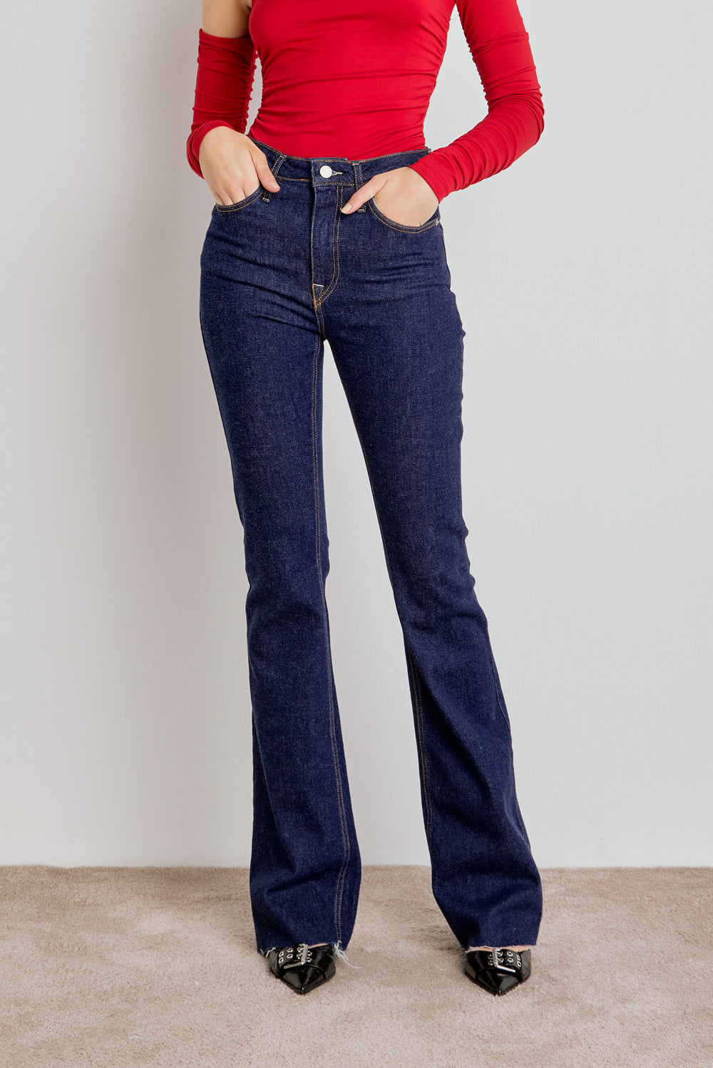 CALÇA LARISSA FEMININA BOOTCUT JEANS ESCURO