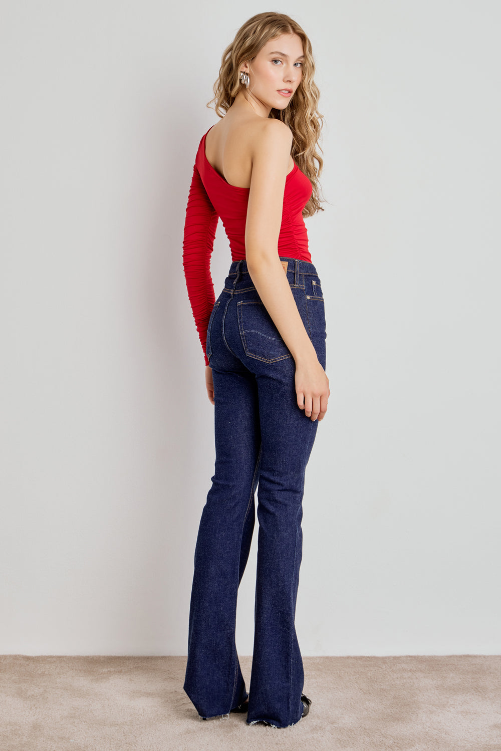 CALÇA LARISSA FEMININA BOOTCUT JEANS ESCURO