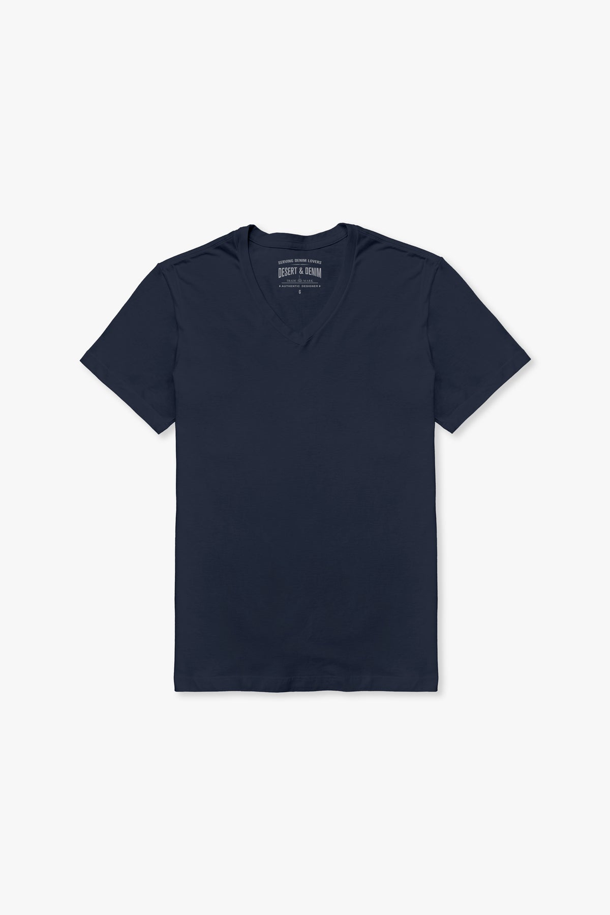 CAMISETA MASCULINA BASICA GOLA V - MARINHO