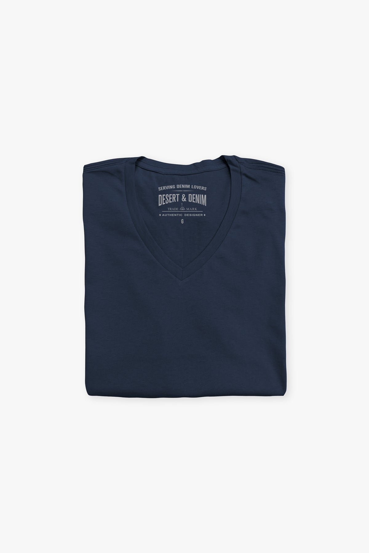 CAMISETA MASCULINA BASICA GOLA V - MARINHO