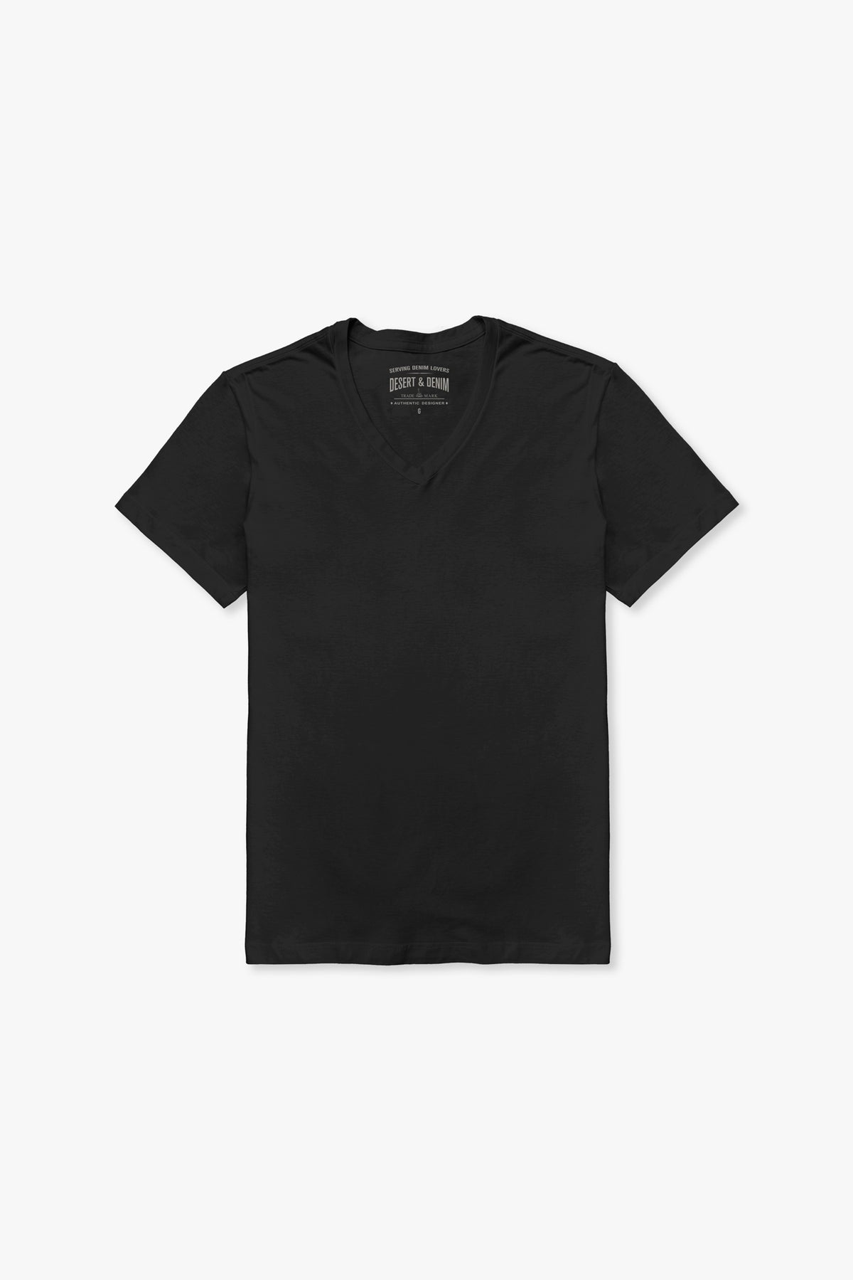 CAMISETA MASCULINA BASICA GOLA V - PRETO