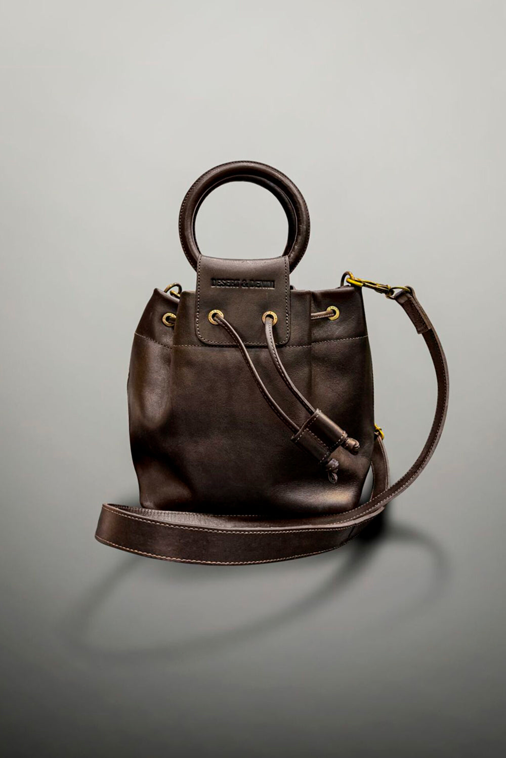 BOLSA ARGOLA COURO MARROM CAFÉ