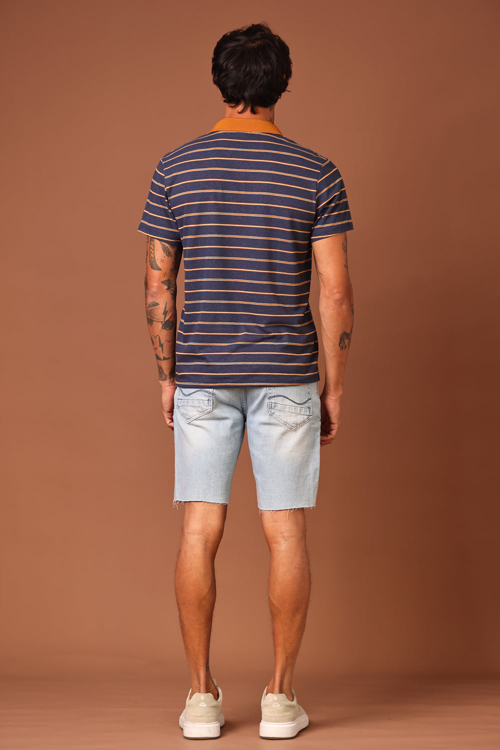 POLO MASCULINA LISTRADA MARINHO