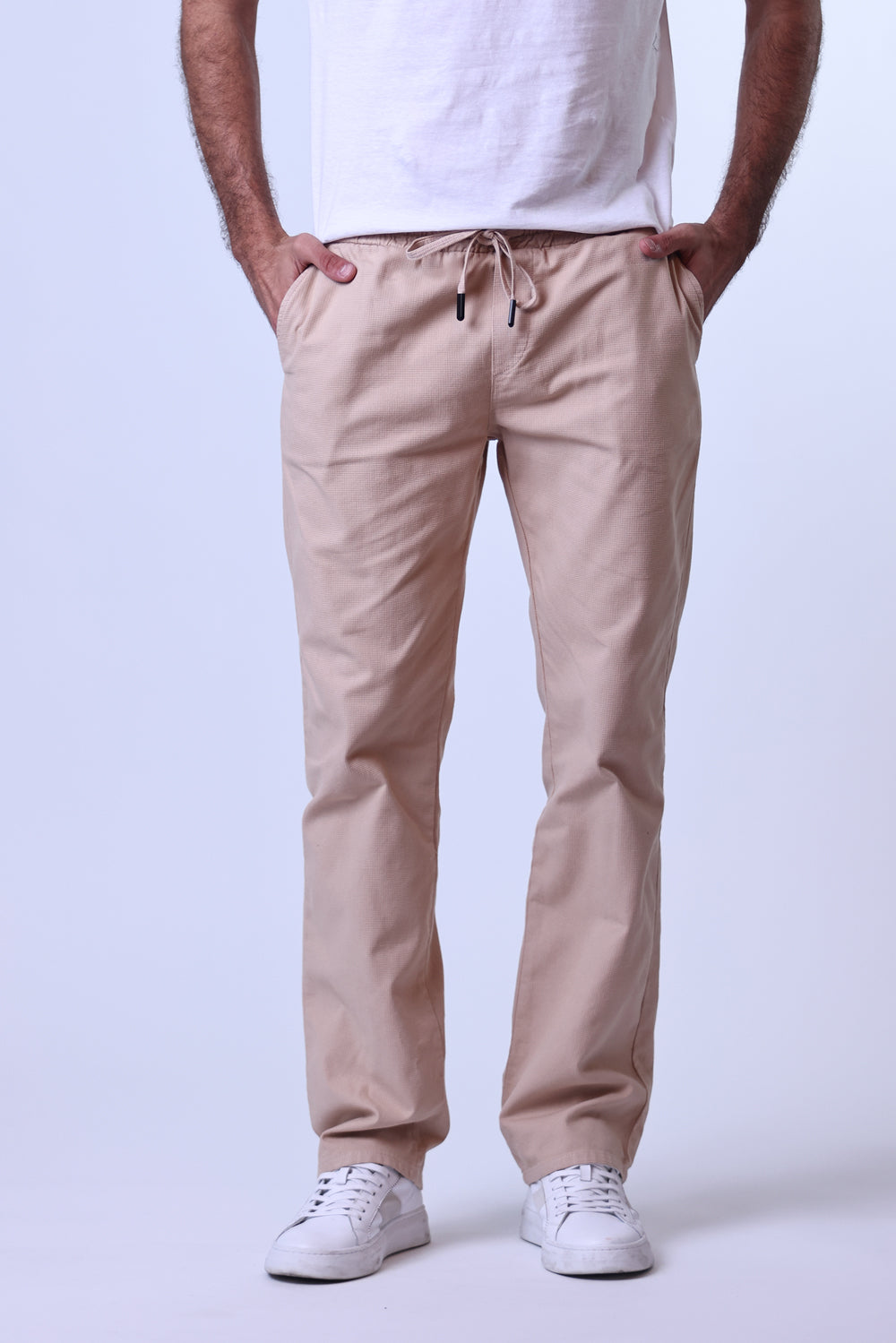 CALÇA JAKE MASCULINA STRAIGHT ELÁSTICO AREIA
