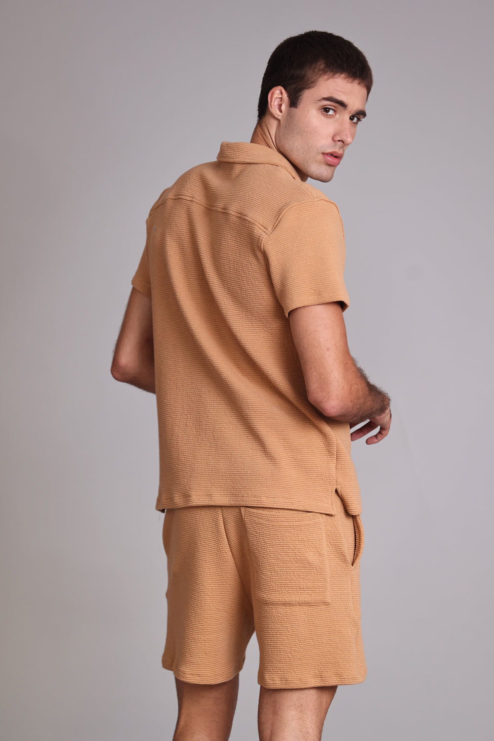 CAMISA MASCULINA MALHA AREIA