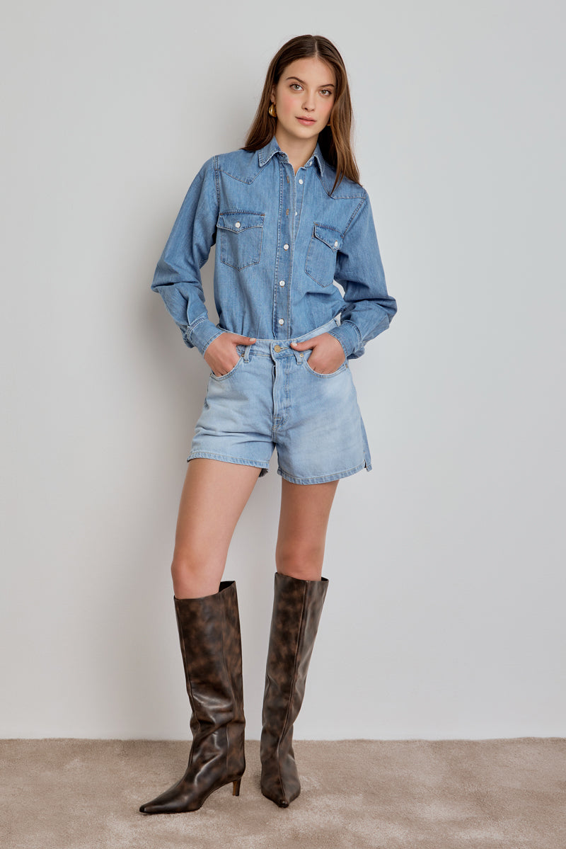 CAMISA FEMININA JEANS WESTERN
