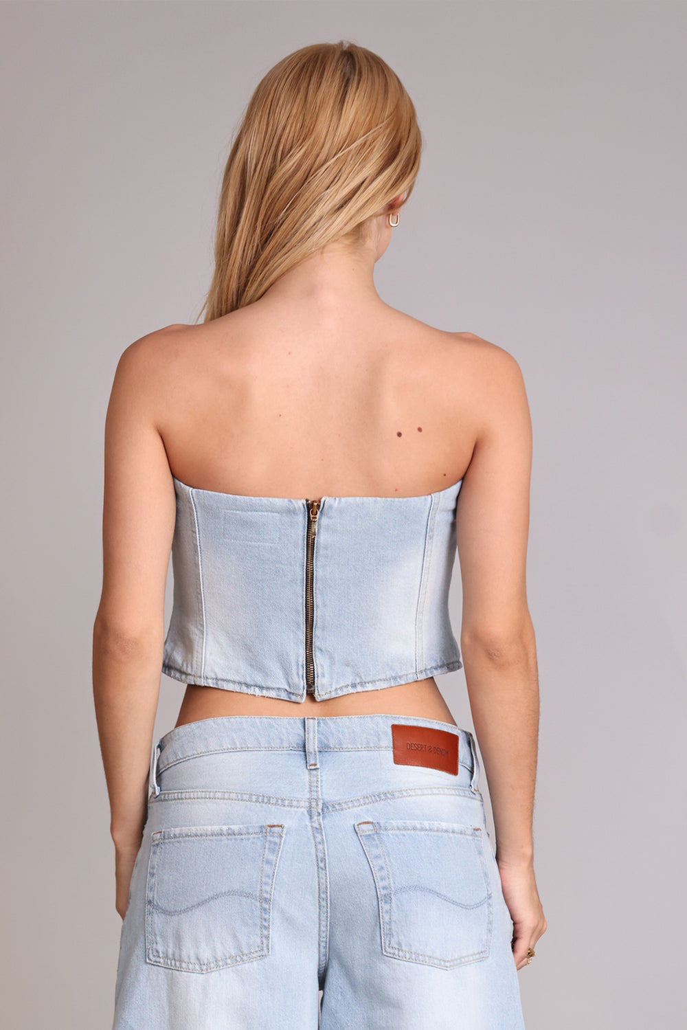 CORPETE FEMININO JEANS CLARO