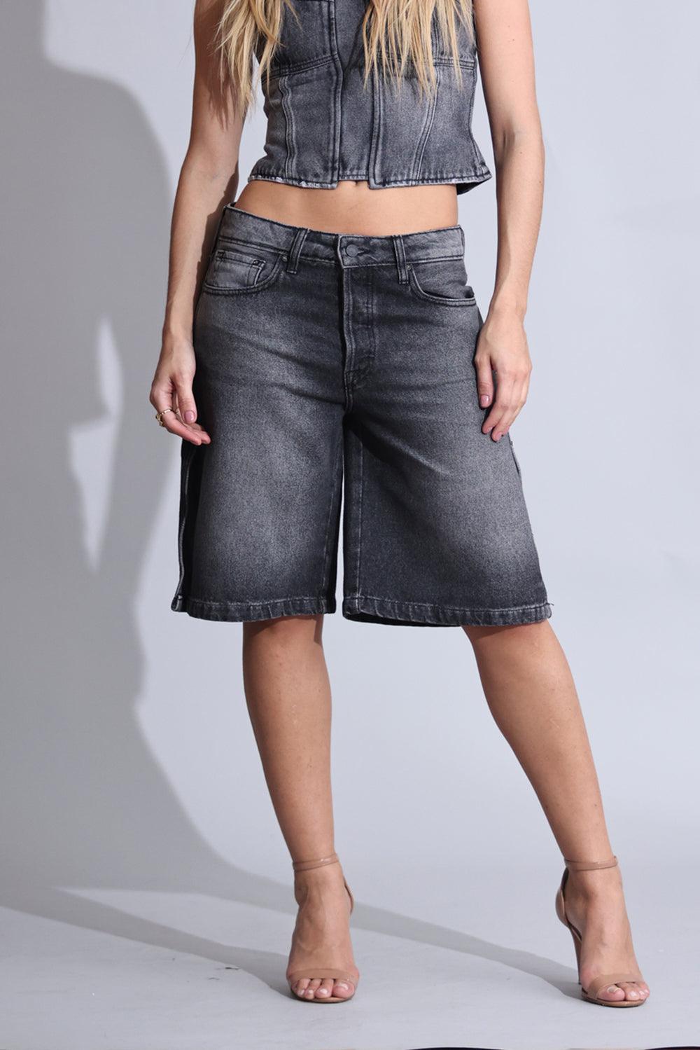 JORTS JACKIE FEMININO FENDA BLACK JEANS