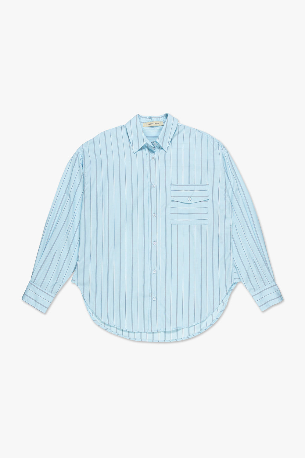 CAMISA FEMININA LISTRADA RELAXED - AZUL SKY