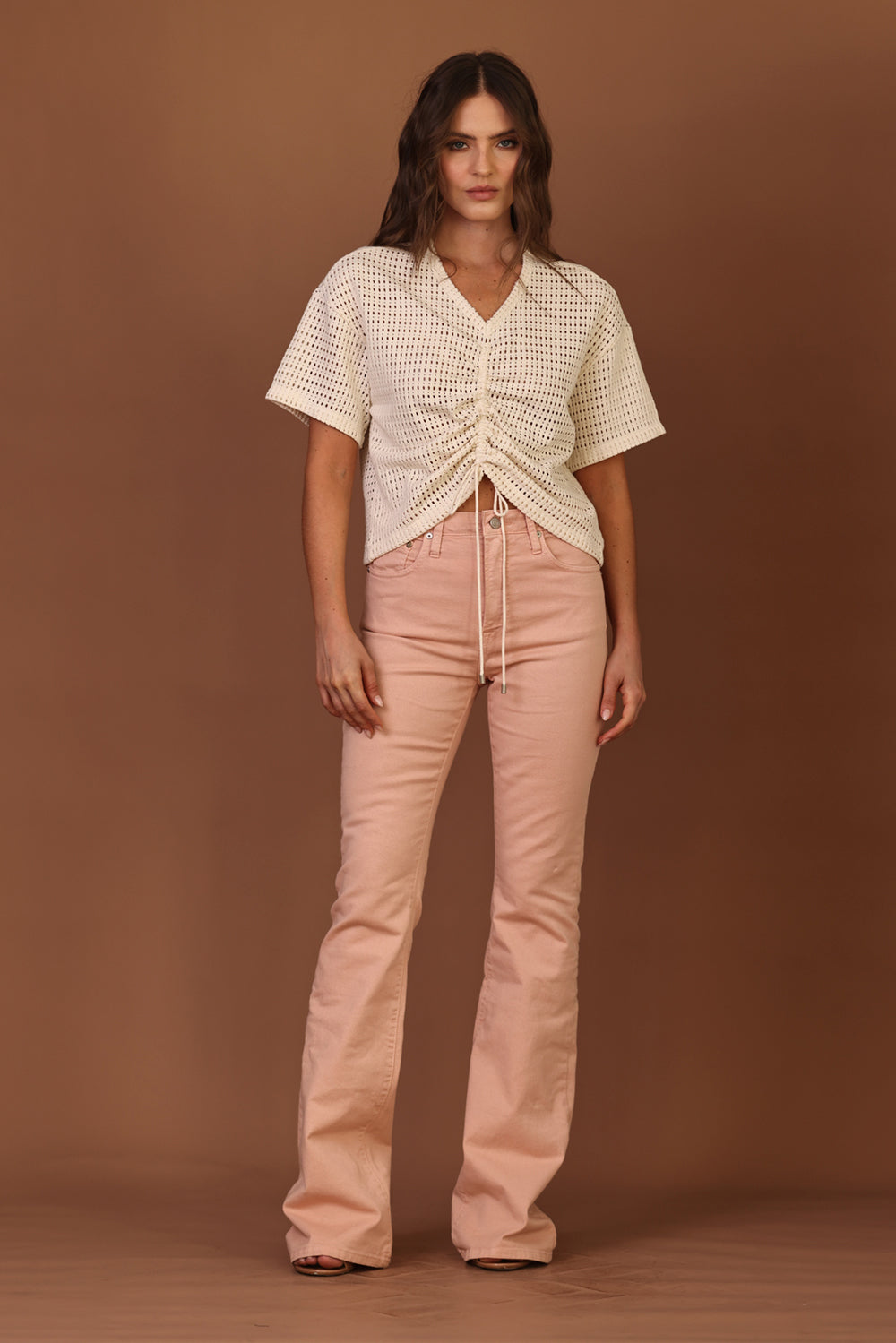 BLUSA FEMININA TEE FRANZIDOS OFF WHITE