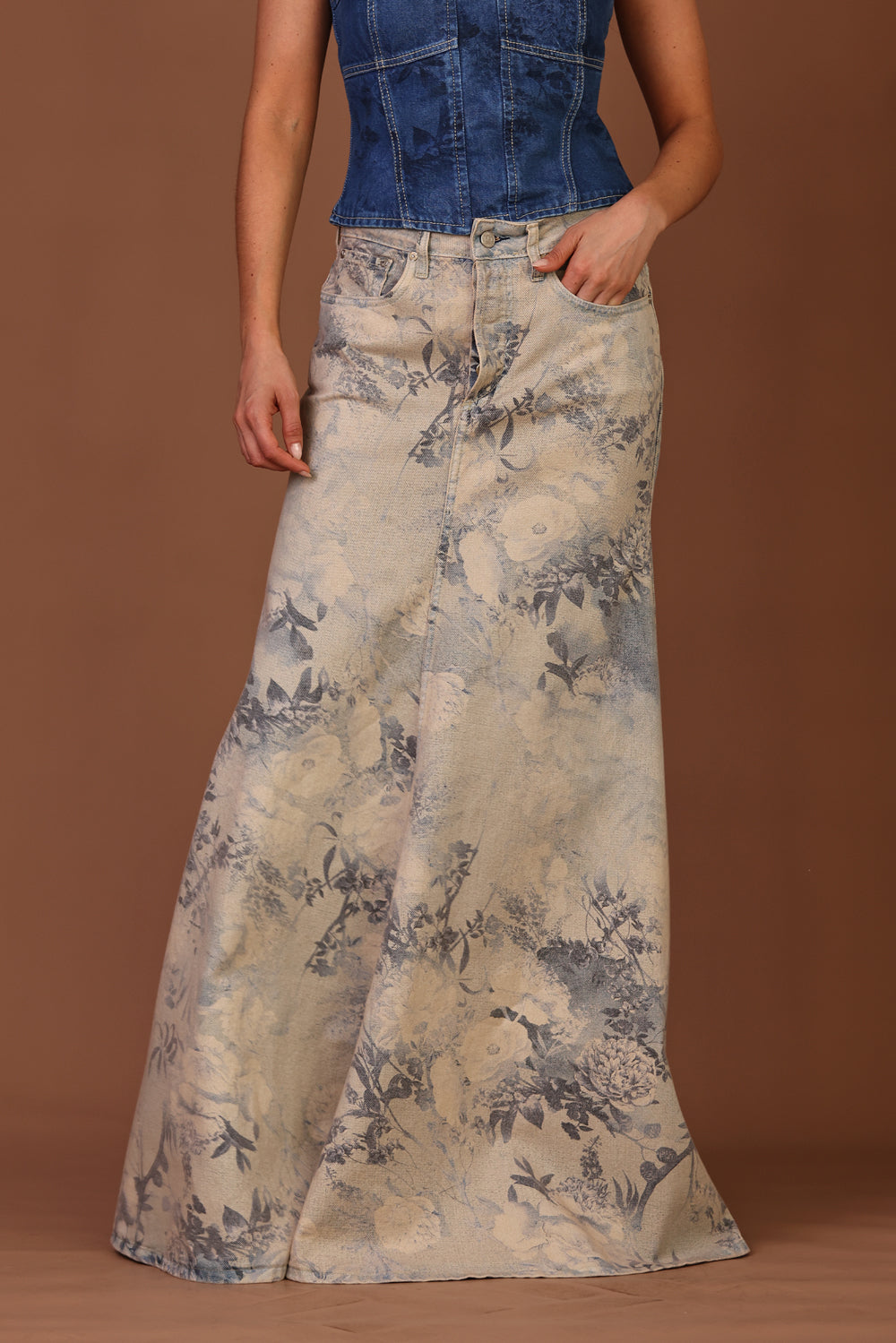 SAIA LONGA GLORIA FEMININA LIGHT FLOWER JEANS