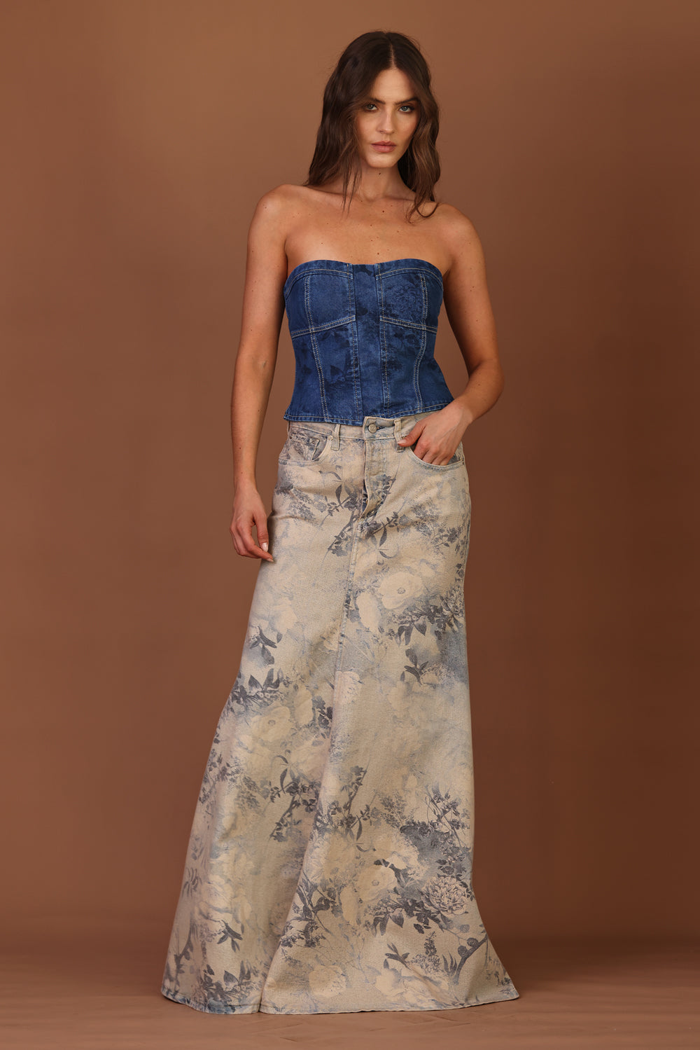 SAIA LONGA GLORIA FEMININA LIGHT FLOWER JEANS