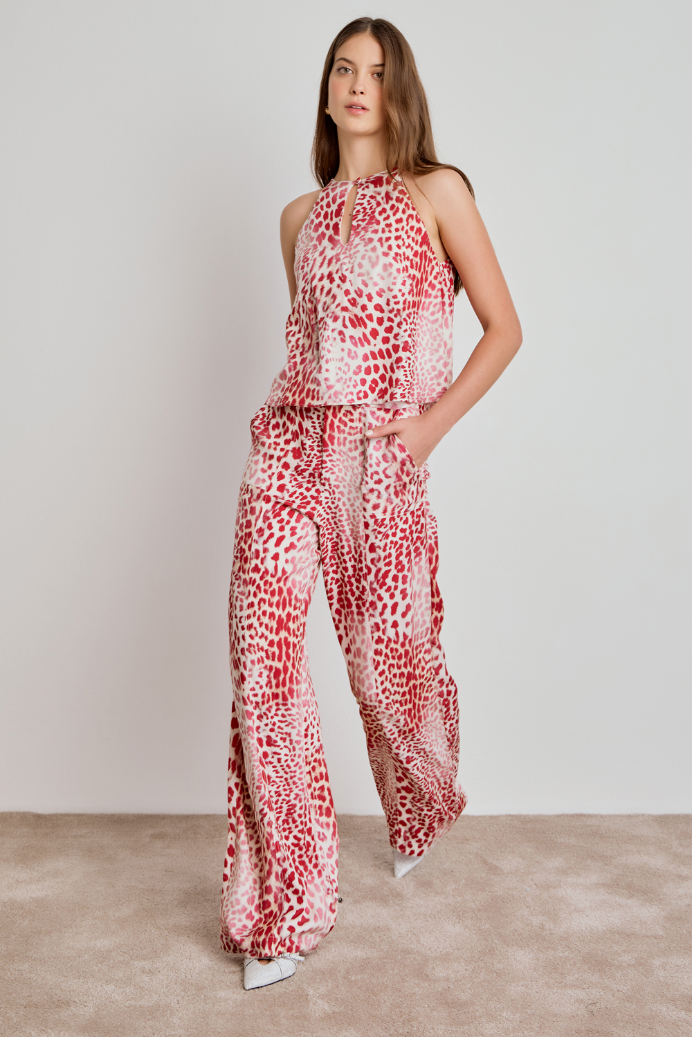 CALÇA FEMININA AMPLA BOLSO FACA