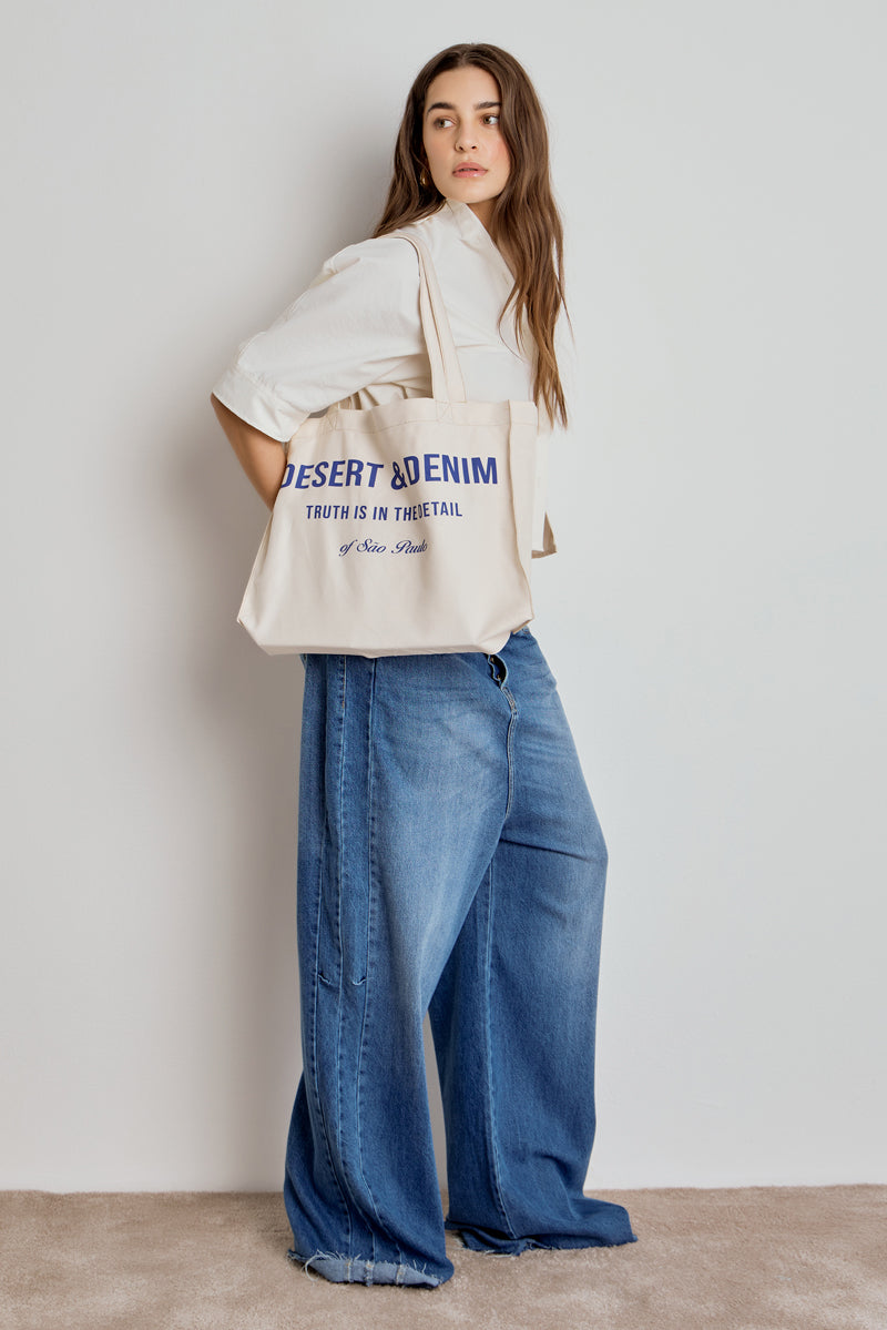 CAMISA FEMININA MANGA CURTA AMPLA - OFF WHITE