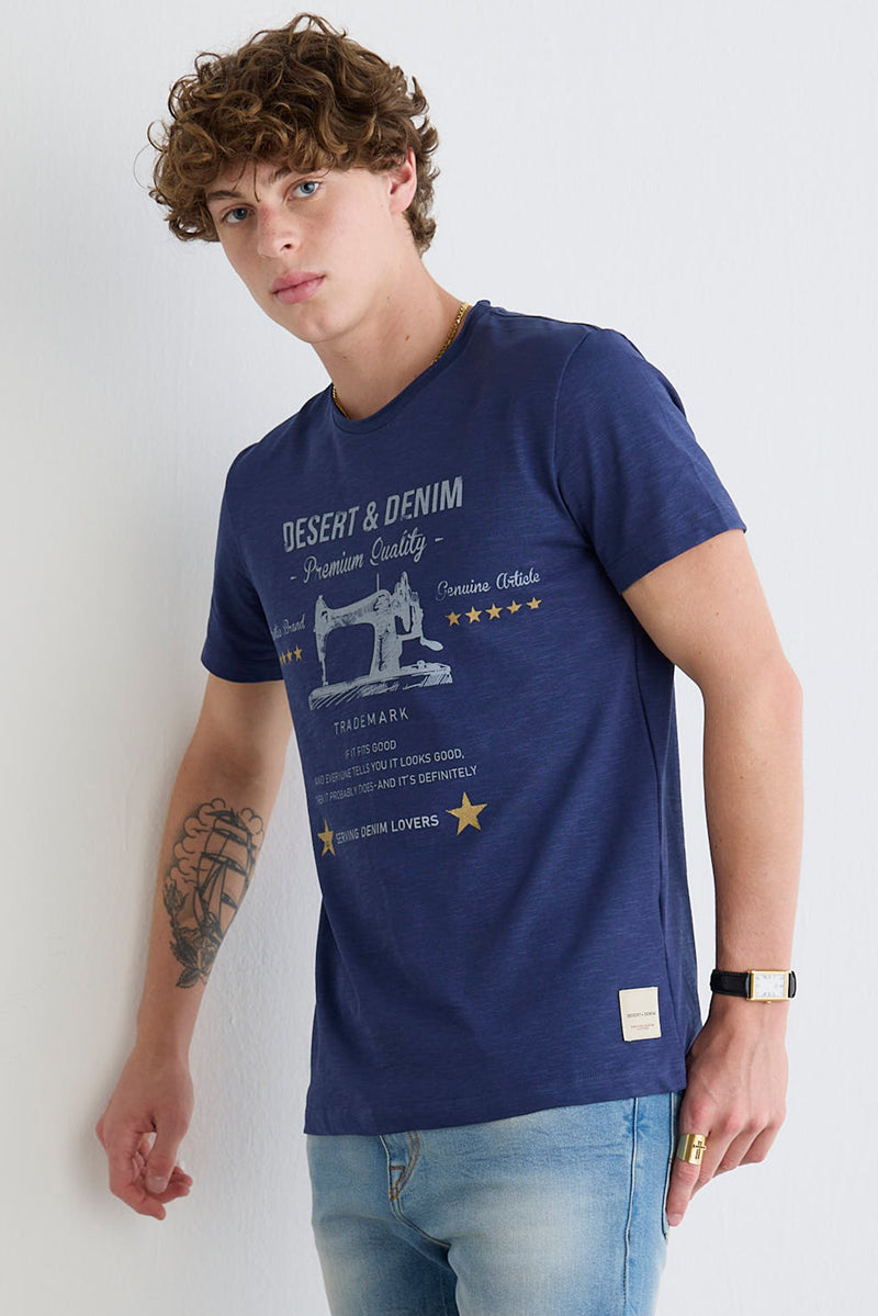 CAMISETA MASCULINA D&D MÁQUINA - MARINHO