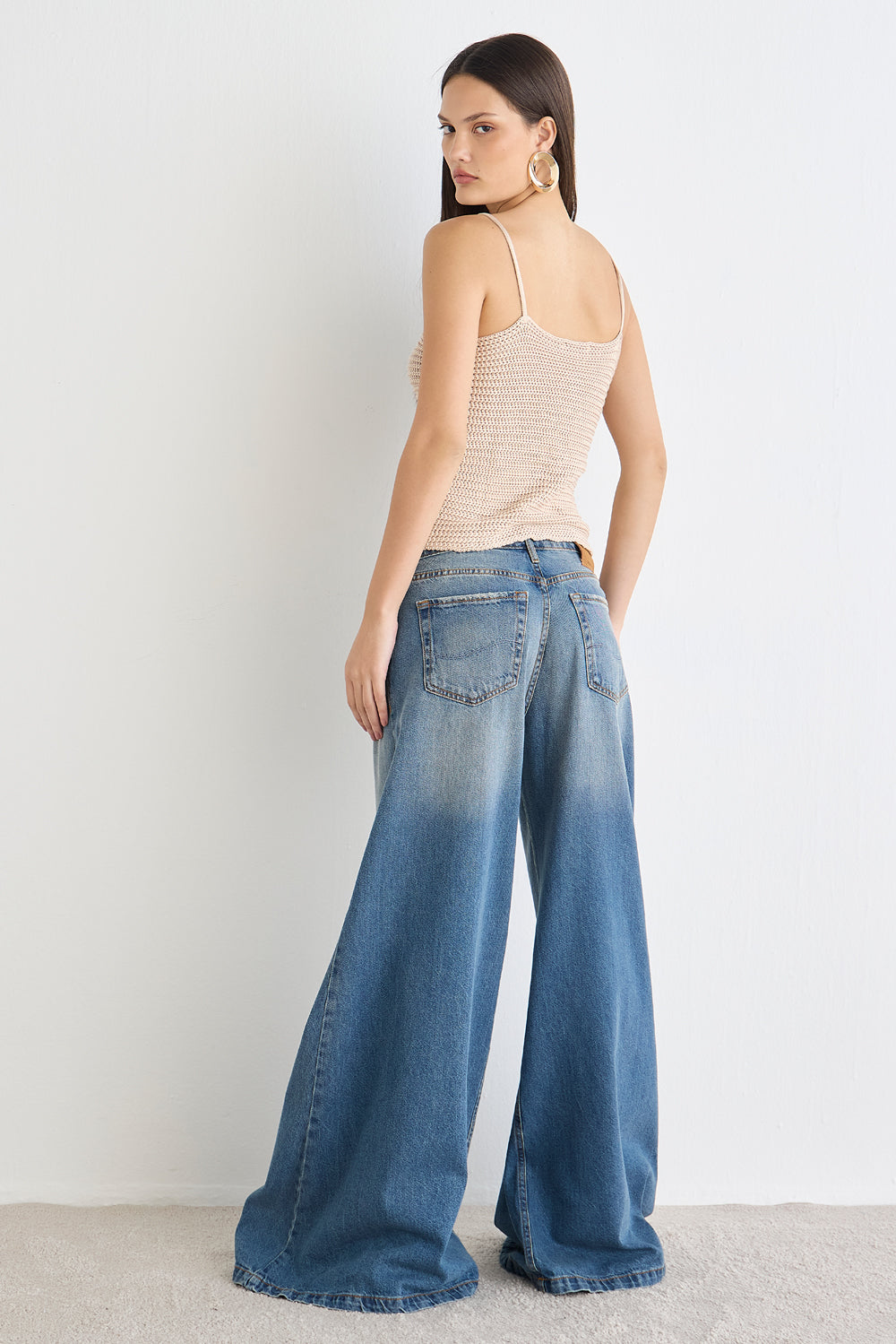 CALÇA CASSIA FEMININA MAXI WIDE DIRTY JEANS