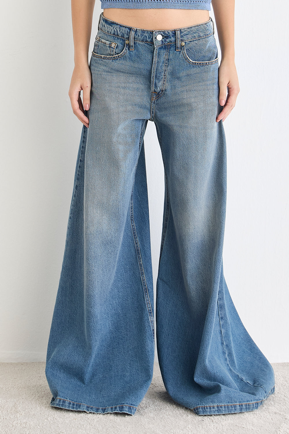 CALÇA CASSIA FEMININA MAXI WIDE DIRTY JEANS