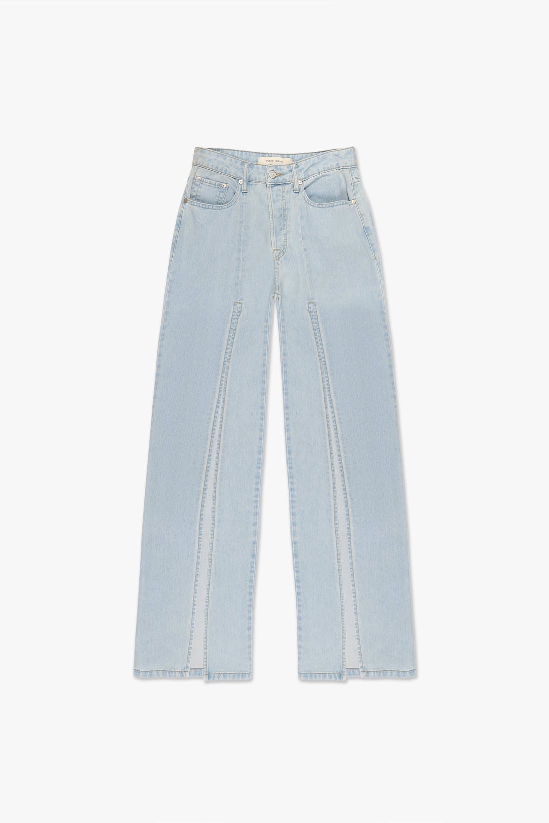 CALCA FEMININA WIDE LEG FENDA JEANS CLARO