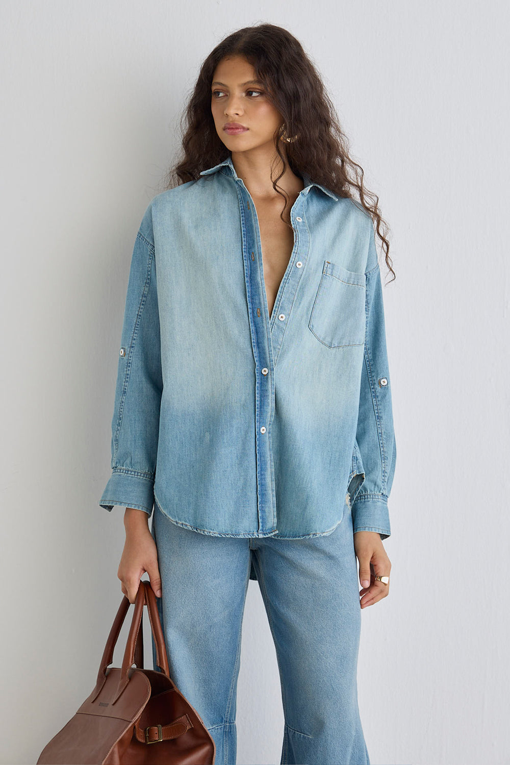 CAMISA FEMININA JEANS DIRTY RELAXED