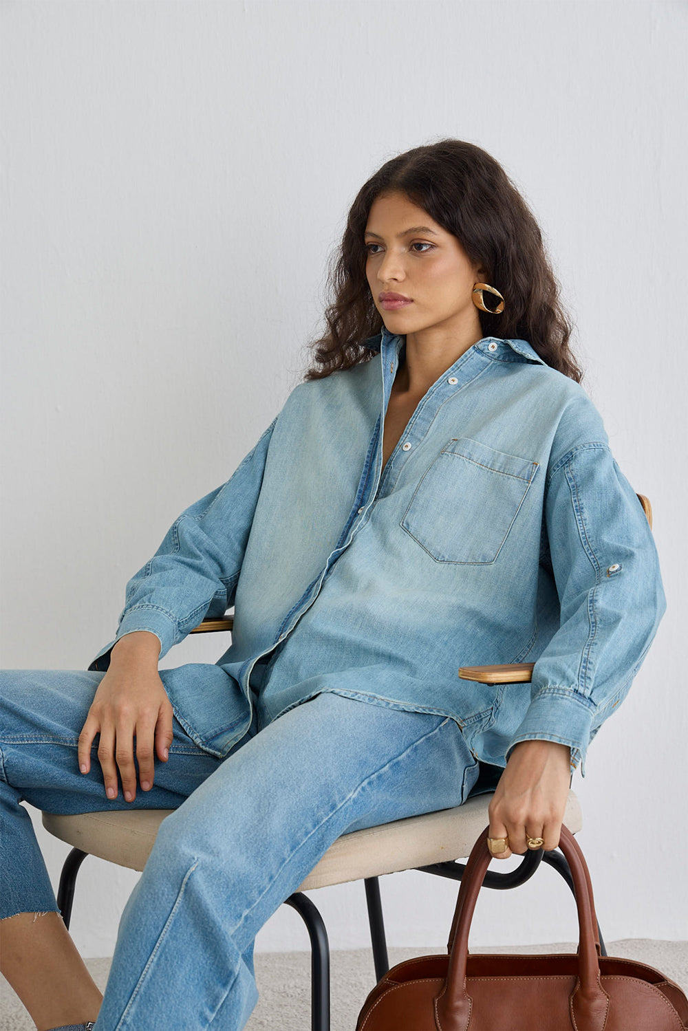 CAMISA FEMININA JEANS DIRTY RELAXED