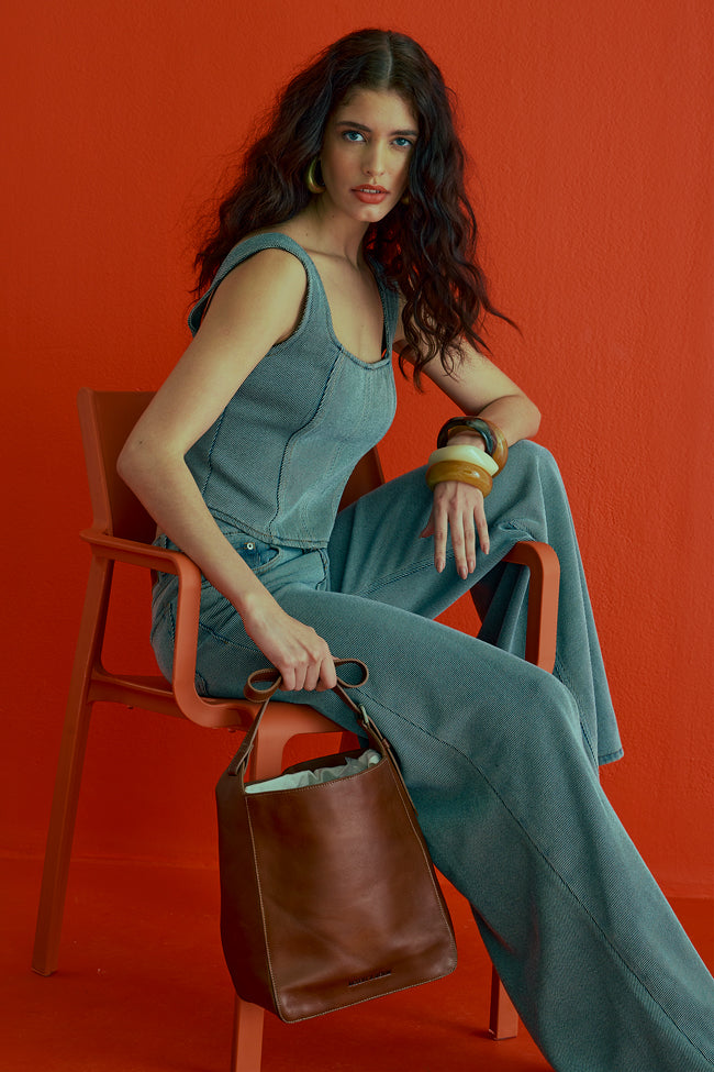 CALCA FEMININA MAXI WIDE JEANS MÉDIO