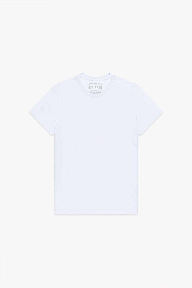 CAMISETA MASCULINA BÁSICA PIMA - BRANCA